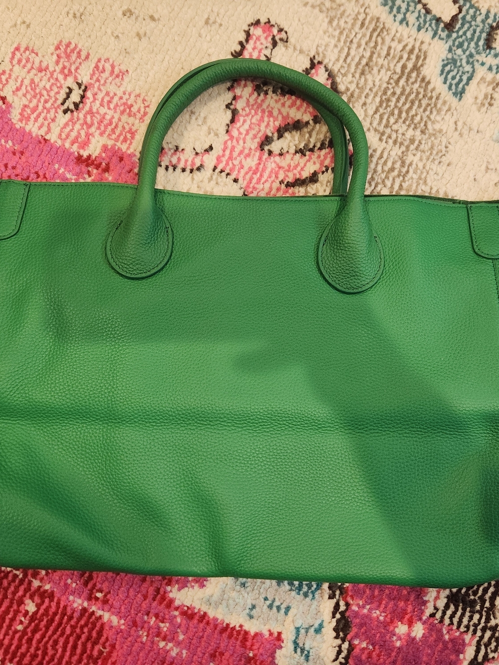 beck bags Classic Kelly Green Pebble Leather Tote